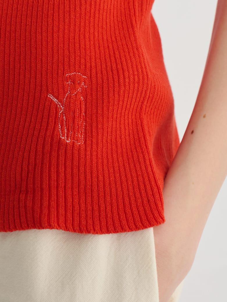 Bobo Chose Openwork Knitted Top Damen rot